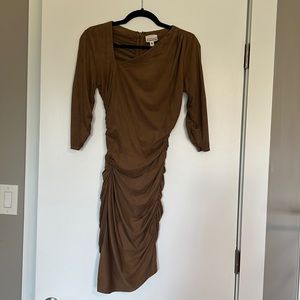 Bebe | Faux Ruched Suede Dress